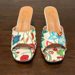 Floral sandals, never worn size 8.5